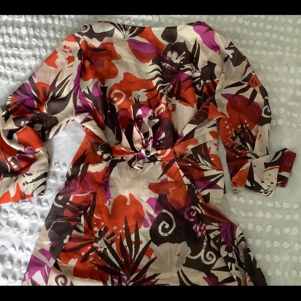 Top  nice print. 3/4 sleeves